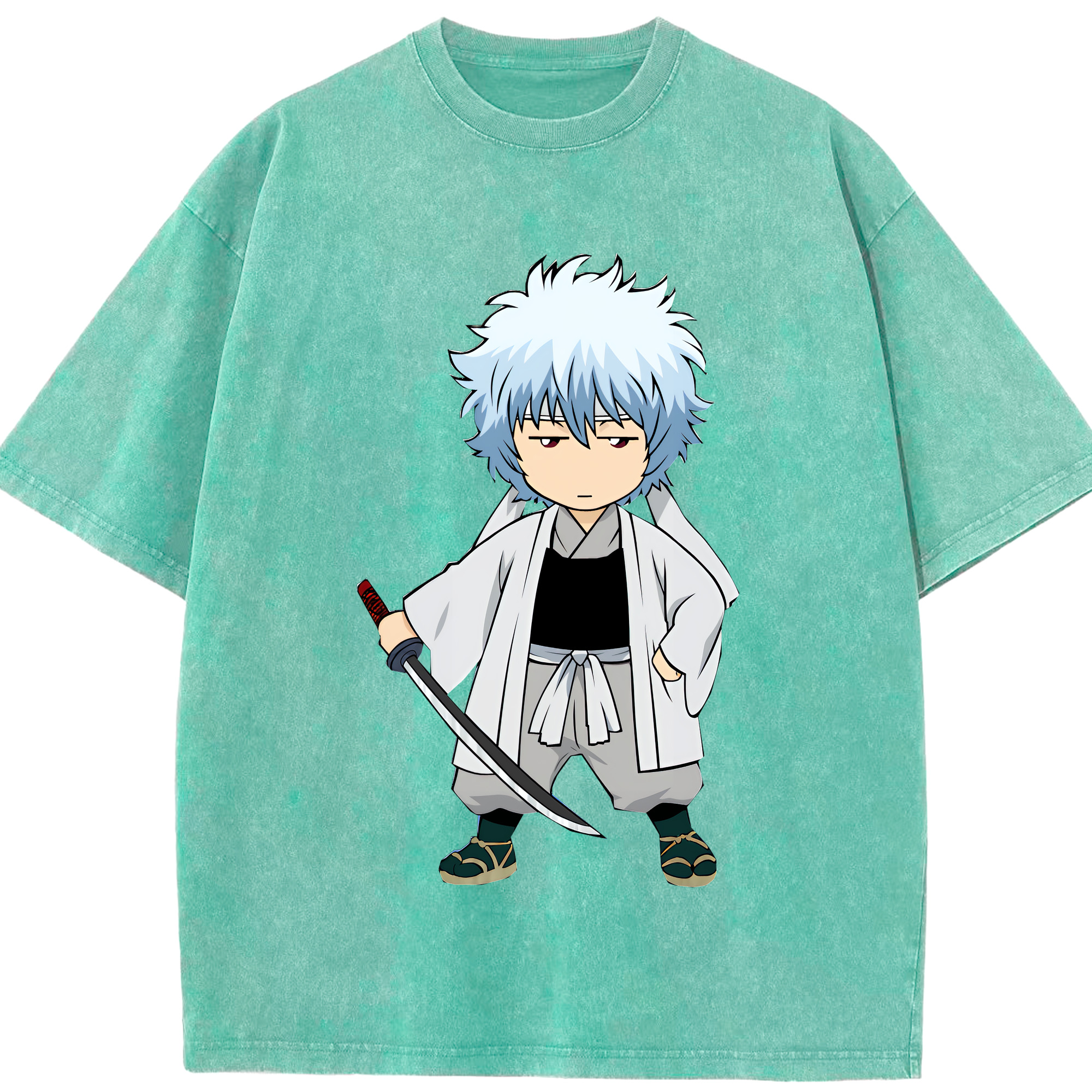 （画像用） ぎんたま 坂田銀時（さかたぎんとき） 神楽 志村新八（しむら しんぱち） GINTAMA Sakata Gintoki Kagura Shimura Shinpachi 綿100% ヴィンテージ風 半袖Tシャツ（フロントプリント）